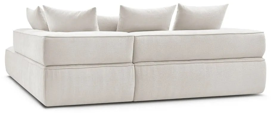 Бежов шенилов ъглов диван (десен ъгъл/L форма) Whesley – Bobochic Paris