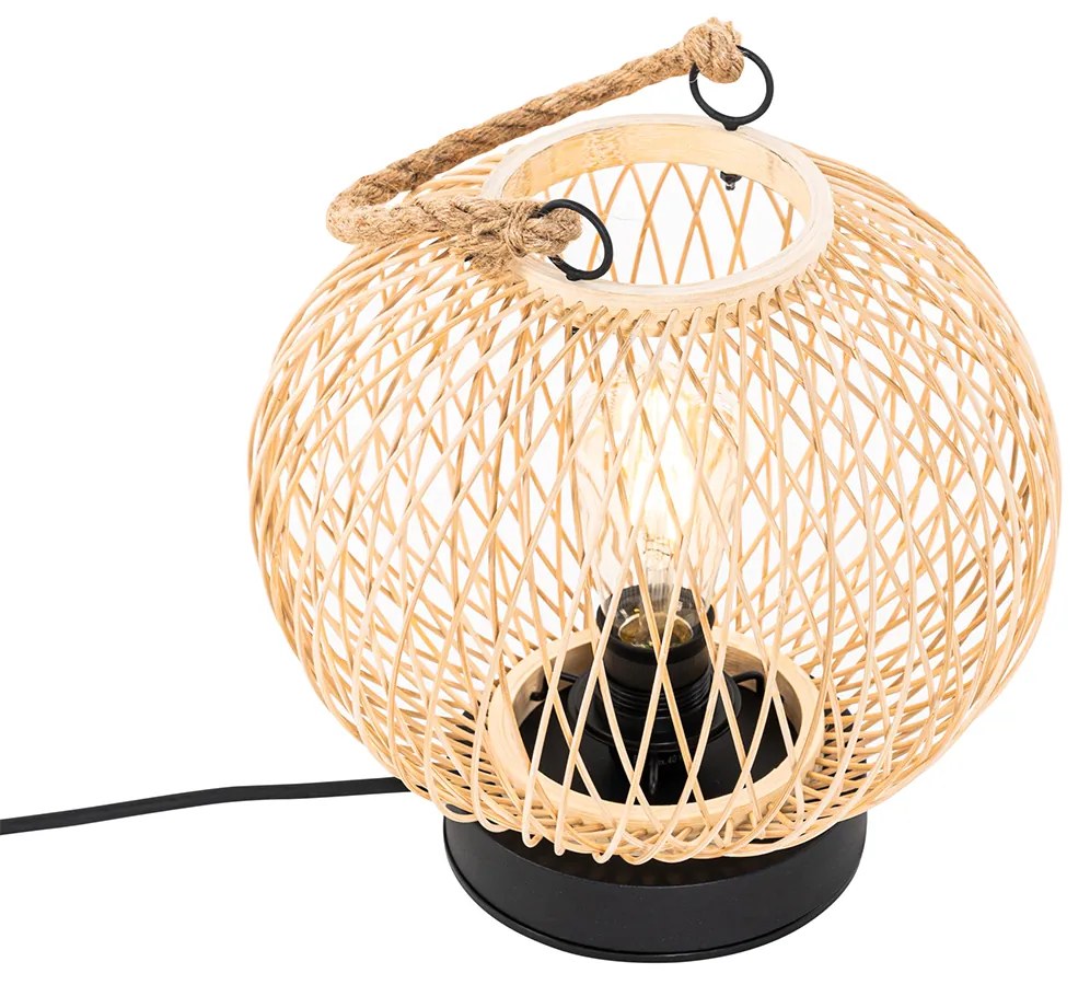 Рустикална настолна лампа за външна употреба от ратан - Calamus