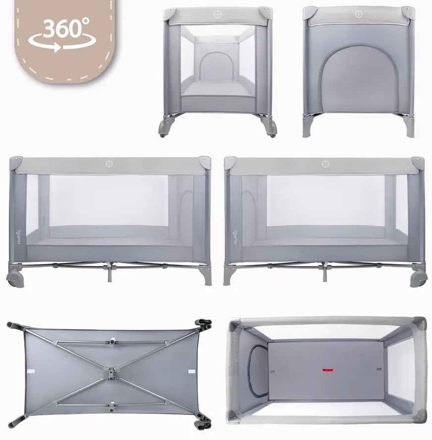 Детско креватче за пътуване със сгъваем матрак 60 x 120 cm