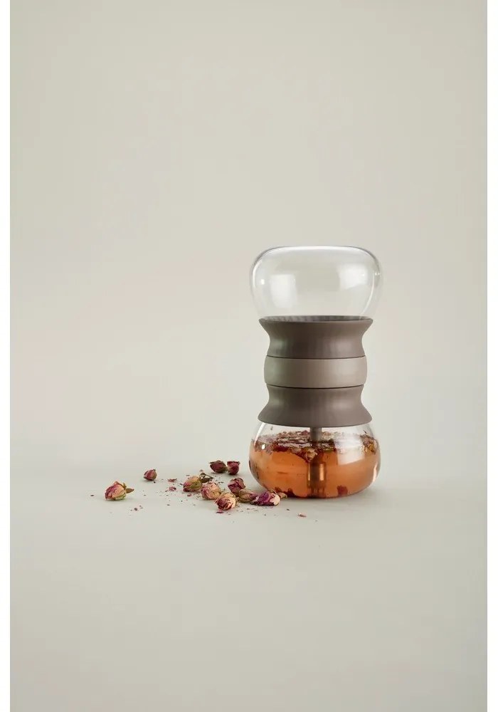 Светлокафяв стъклен чайник с цедка 500 ml – Lékué