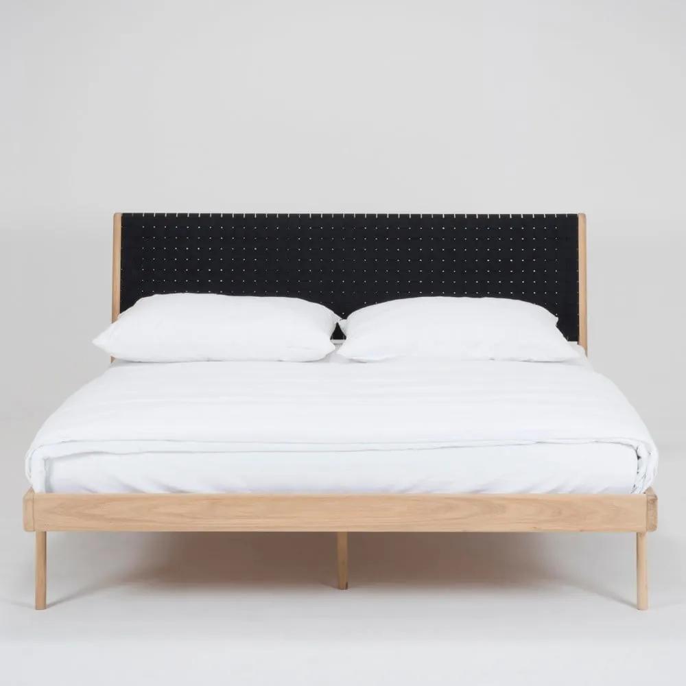 Масивно дъбово легло с черна табла , 160 x 200 cm Fawn - Gazzda
