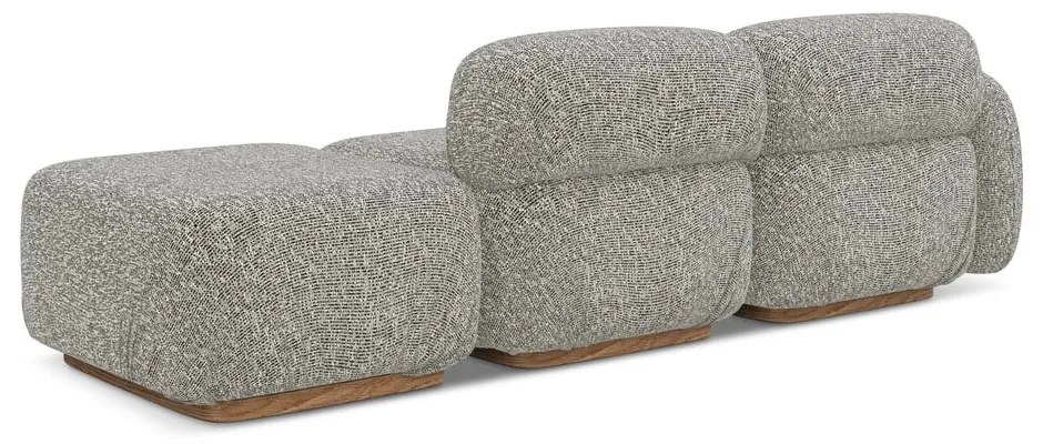 Сив модулна лежанка (ляв ъгъл) Ailani – Makamii