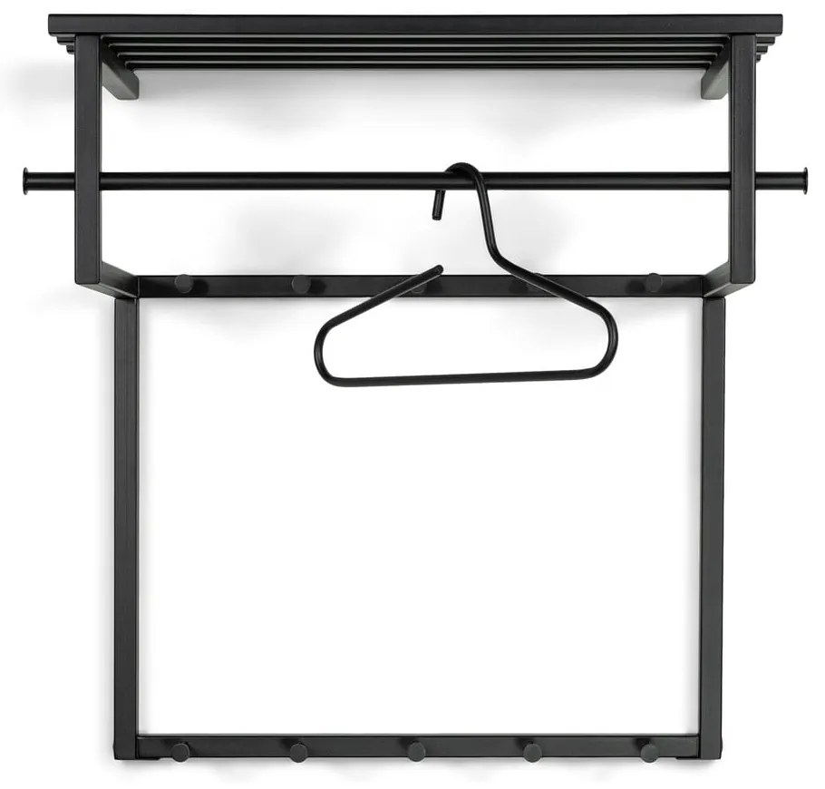 Черна метална стенна закачалка с рафт Rizzoli - Spinder Design