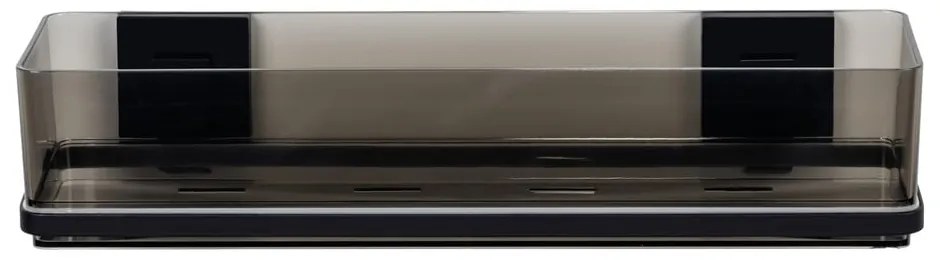 Черен самозалепващ пластмасов рафт за баня Quadro – Wenko