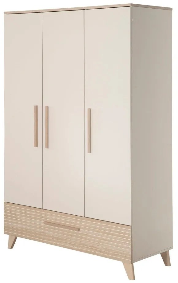 Кремав/в естествен цвят детски гардероб от декор от дъб 118x190x52 cm Sidney – Roba