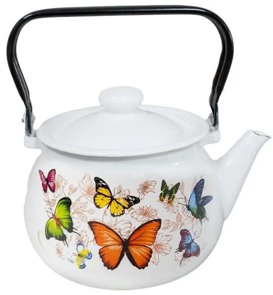 Horecano - Емайлиран чайник 2,5л "Пеперуда" Н-(2710/2баттер)