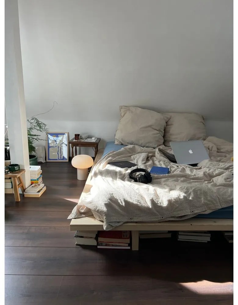 Двойно легло от борова дървесина с решетка 160x200 cm Japan - Karup Design