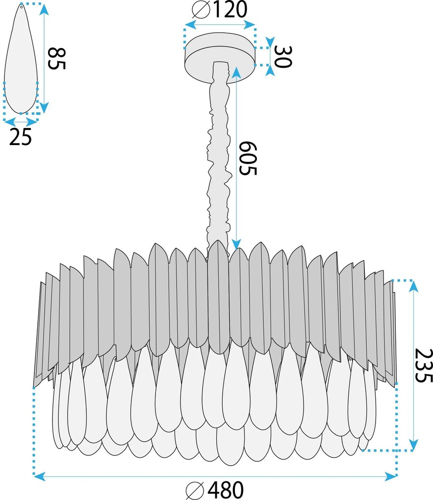 Лампа APP1657-8CP Black