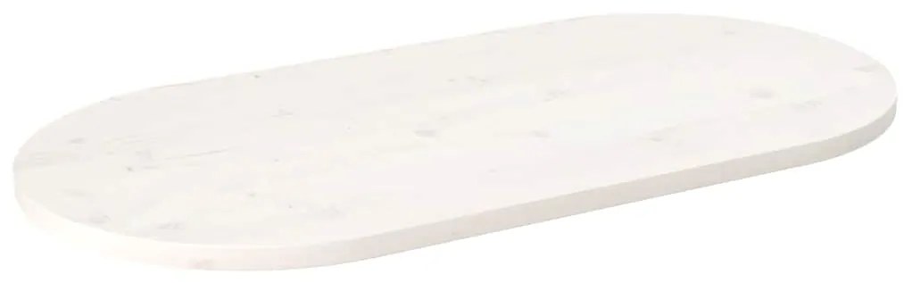 824366 vidaXL Плот за маса, 110x55x2,5 см, бор масив, овален