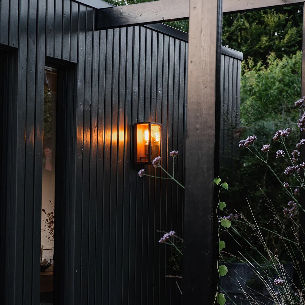 Индустриален стенен аплик ръждяво кафяв 26 см IP44 - Charlois