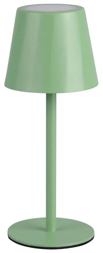 Светлозелена LED настолна лампа с метален абажур (височина 21 cm) Diaz – Trio
