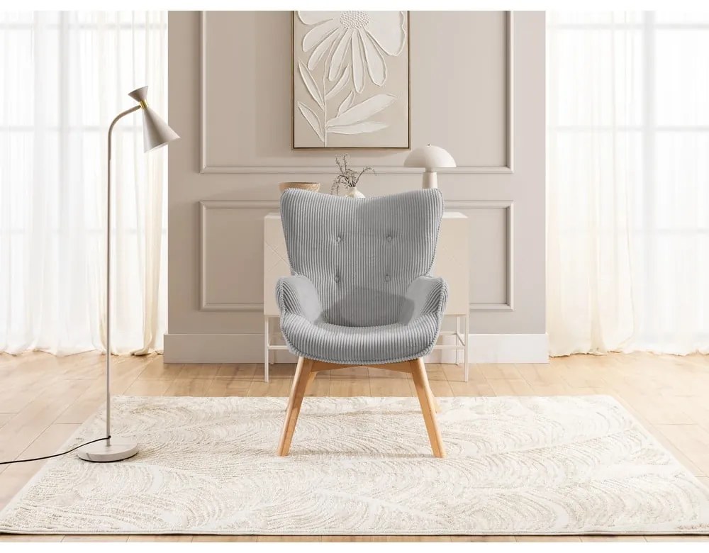 Сиво кресло от рипсено кадифе Niko – Ropez