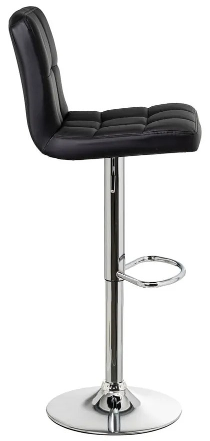 Черни бар столове в комплект от 2 бр. с регулируема височина от имитация на кожа (височина на седалката 93 cm) – Casa Selección