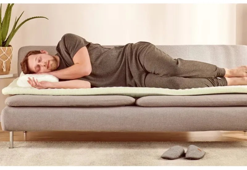 Топ матрак Dormeo Нейчър Алое Вера II D110081456, 5см, 140х200см, 3D пяна Orthocell, CleanEffect, AirX System, Нехлъзгащ се, Бял/зелен