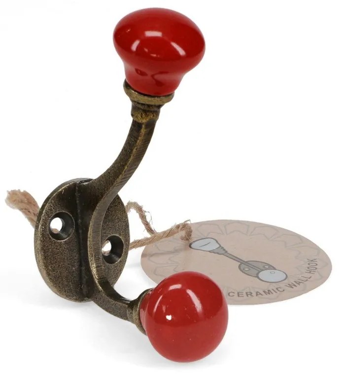 Червена метална стенна закачалка 3 cm – Rex London