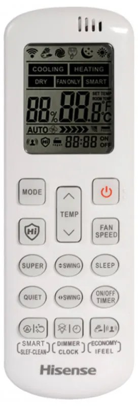 Инверторен климатик Hisense WINGS PRO KB35YR3E, 12000 BTU, A++/А+, 24 м2, Wi-Fi, Hi-Nano, Гласово управление, I Feel, Бял