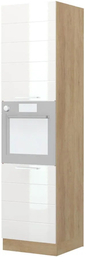 Висок подов шкаф за фурна Hudson K23-60-2KR-Oak - White
