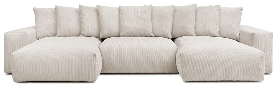 Кремав ъглов диван от рипсено кадифе Voltaire – Bobochic Paris
