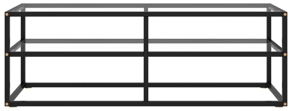 322859 vidaXL ТВ шкаф, черен, закалено стъкло, 120x40x40 см