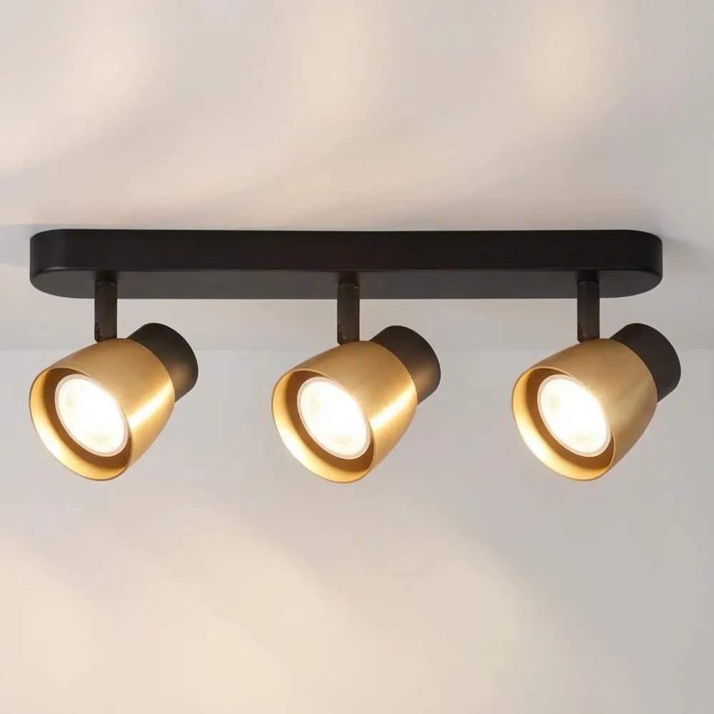 Brilagi - Точково осветително тяло NUGGET 3xGU10/30W/230V черно/златисто