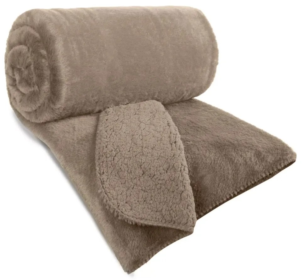 Двустранна покривка за легло от овча кожа, бежова Ширина: 220 см | Дължина: 240 см