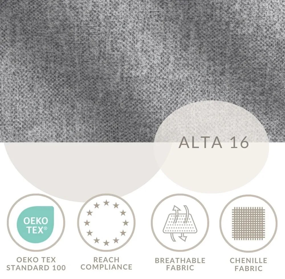 Сиво двойно легло 200x200 cm тапицирано с място за съхранение с включена подматрачна рамка Lounge L – Maison de Rêve