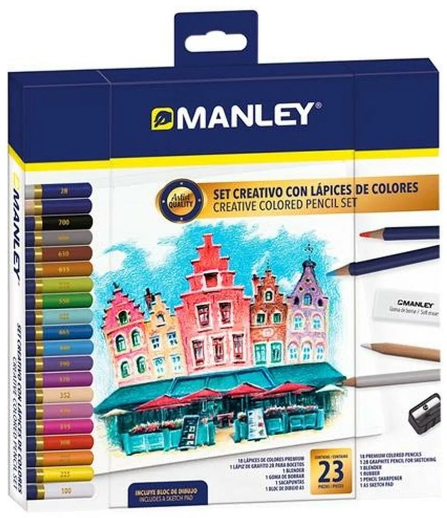 Комплект за Рисуване Manley 23 Части Многоцветен