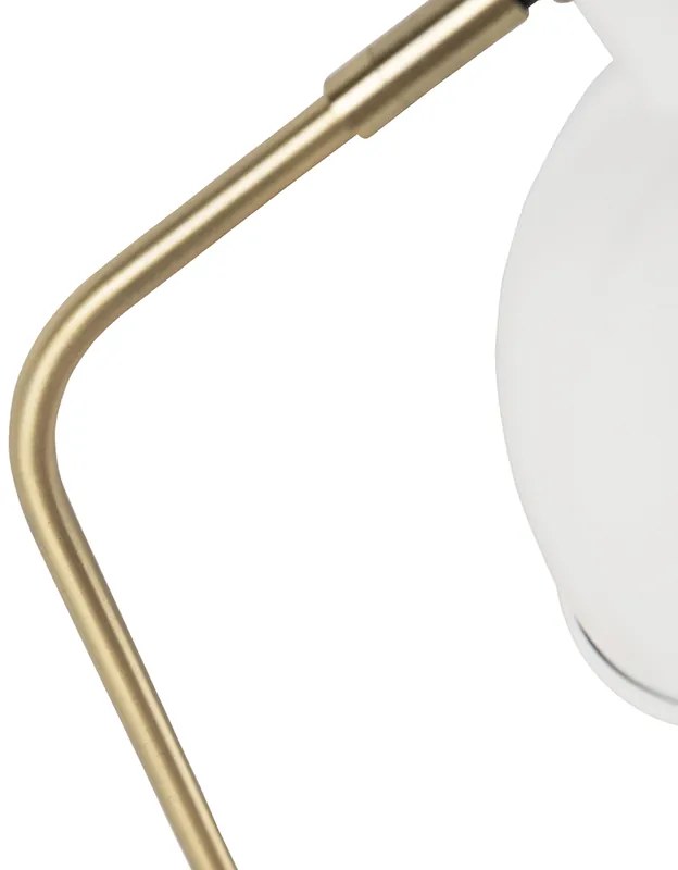 Ретро настолна лампа бяла с бронз 38 см - Milou