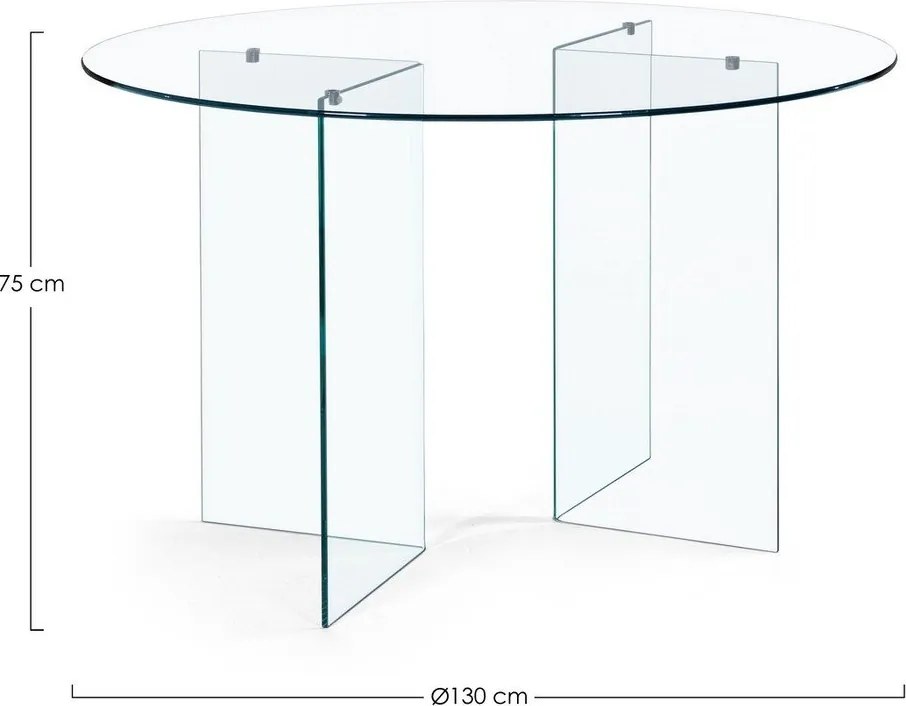 Стъклена кръгла трапезна маса ø 130 cm Iride – Bizzotto