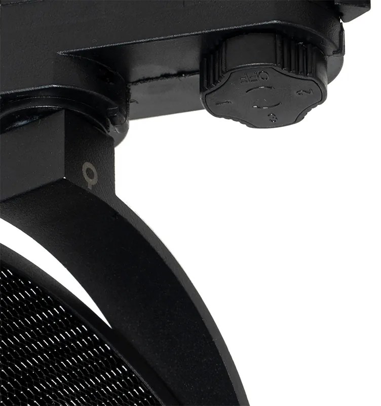 Модерен 3-фазен релсов прожектор черен - Master 111 Honey