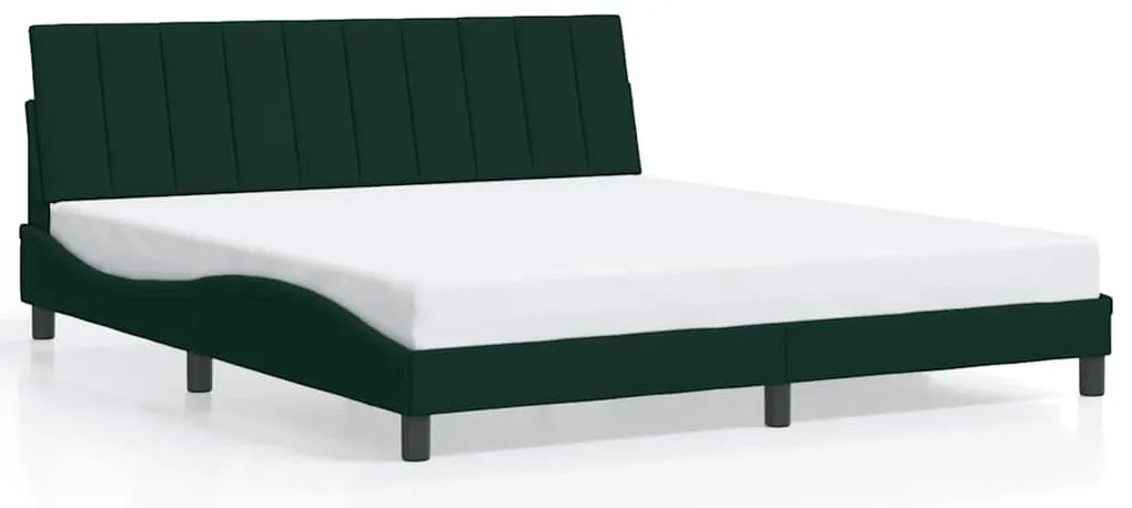 3207864 vidaXL Рамка за легло без матрак Hanko, тъмнозелена, 180x200 см, кадифе