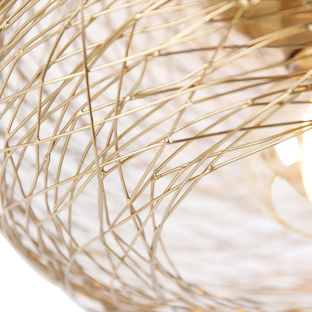 Интелигентна таванна лампа златиста овална с Wifi G95 - Sarella