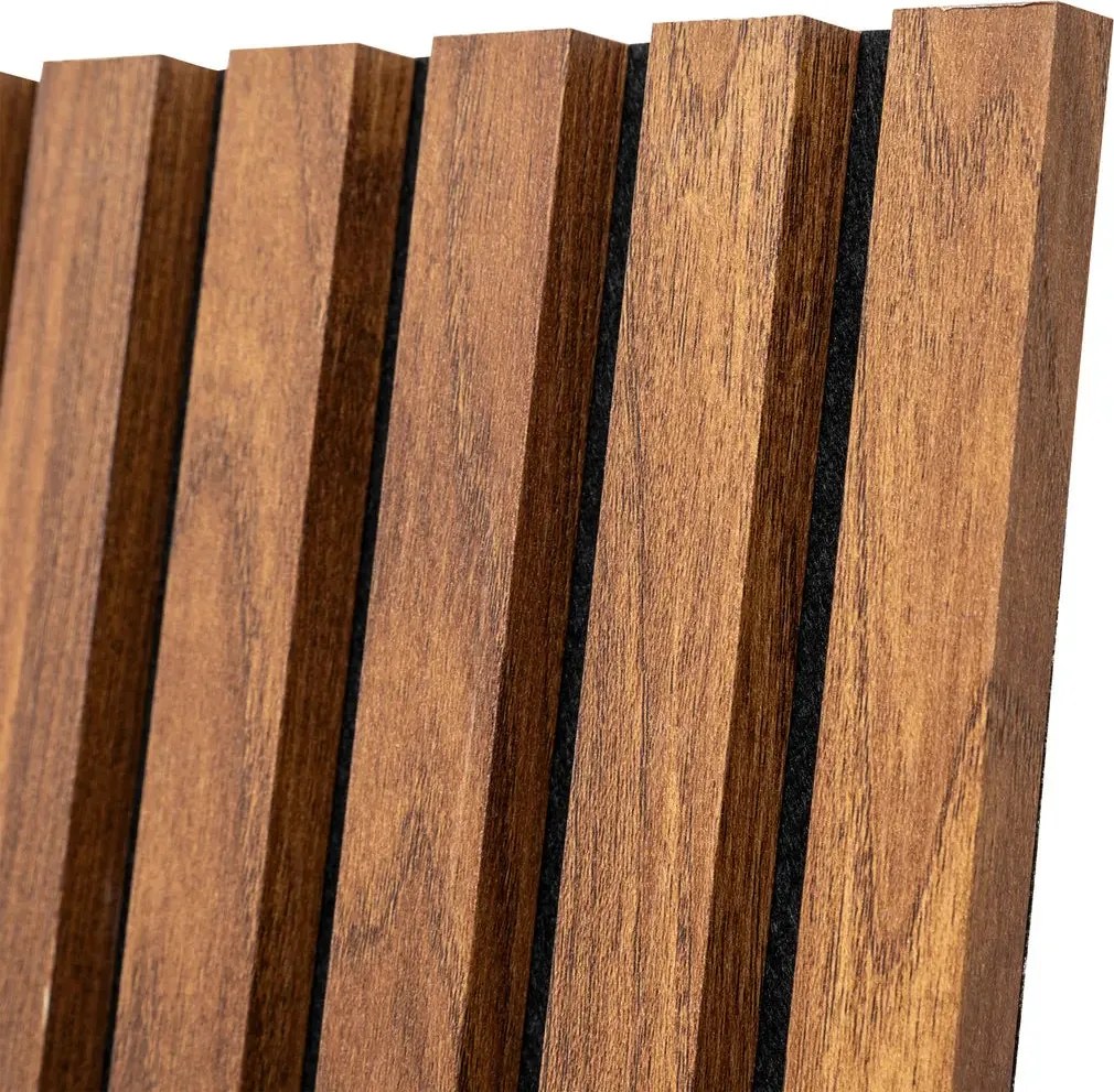 Декоративен aкустичен стенен панел Colva, 240x60 cm, MDF - Черно дърво