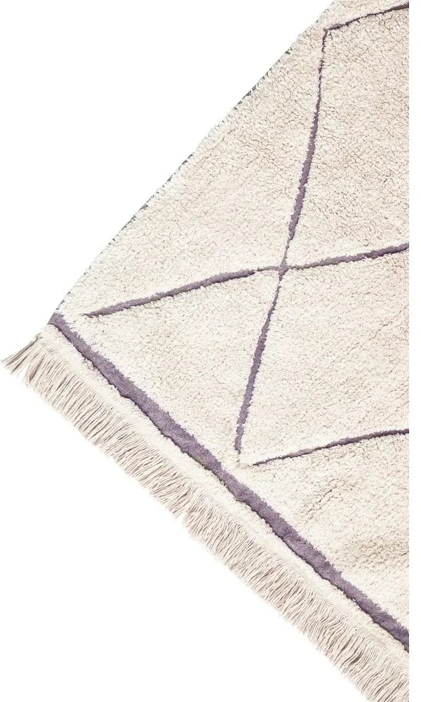 Кремав ръчно изработен памучен килим подходящ за пране 140x200 cm Bereber – Lorena Canals