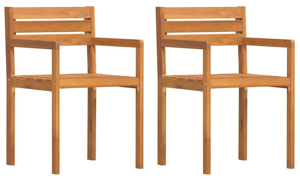 4108138 vidaXL Градински столове, 2 бр., 50x53x80 см, масивна акация