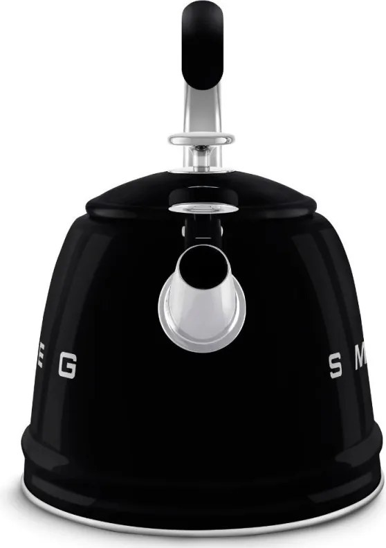 Свирещ чайник Smeg CKLW2001BL, 2.3 л, Индукция, Ненагряваща се дръжка, Стомана, Черен