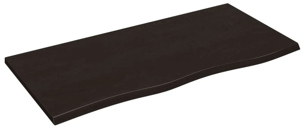 3156428 vidaXL Плот за маса тъмнокафяв 100x50x2 см обработен масивен дъб