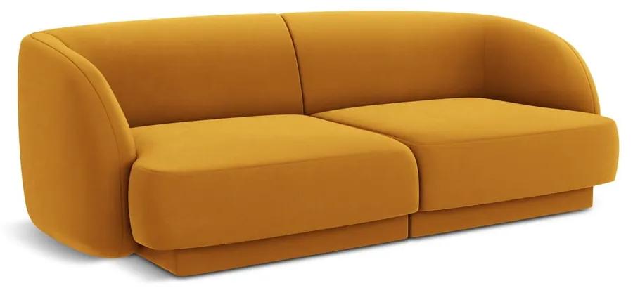 Кадифен диван в цвят горчица 184 см Miley - Micadoni Home