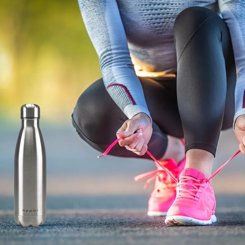 Разопакован: Термо бутилка Beper BI.505, 500 мл, Двойни стени, Без BPA, Неръждаема стомана, Инокс