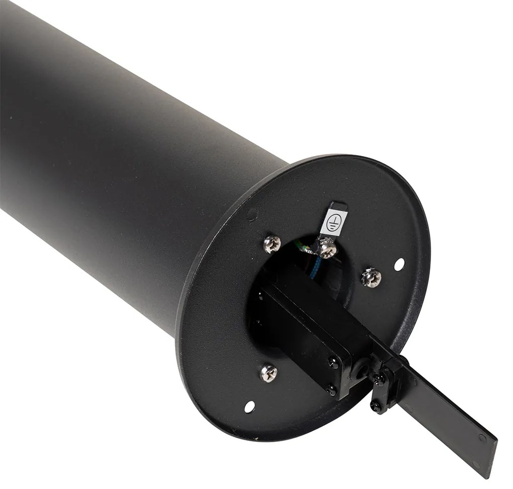 Външна подова лампа черна с опушен абажур 50 см - Odense