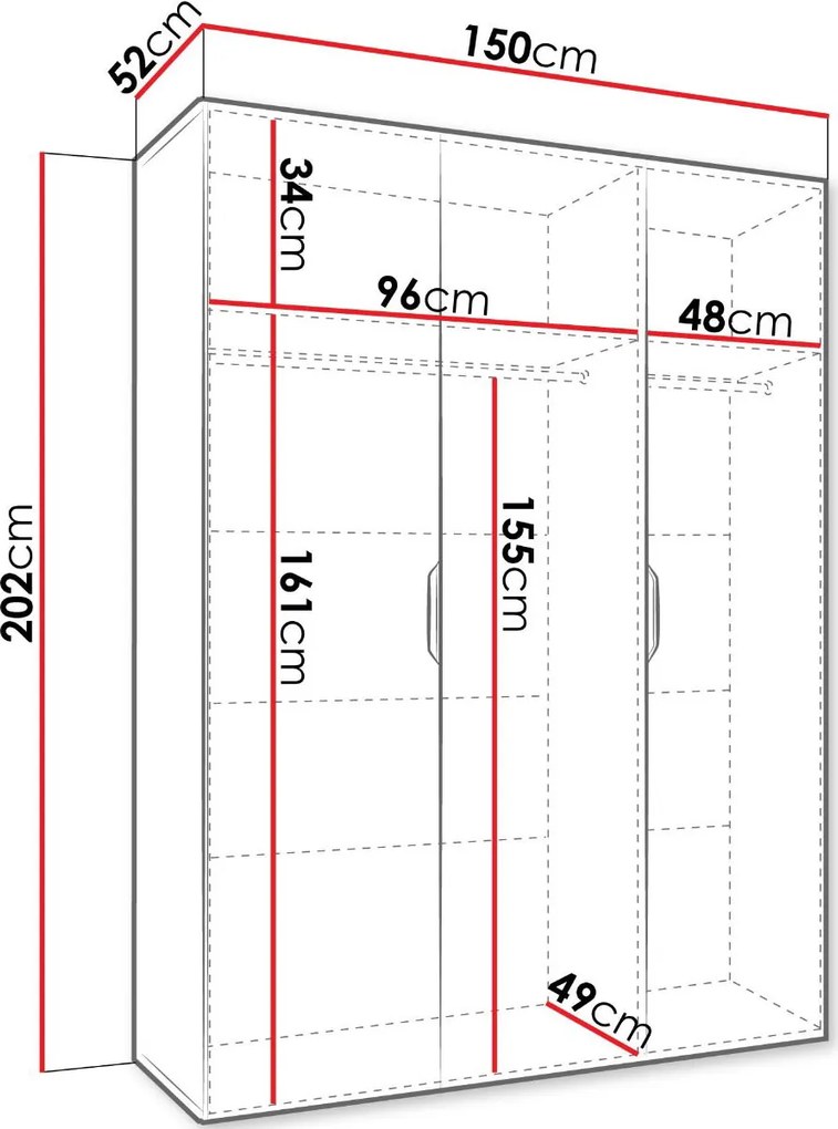 Гардероб Малага трикрилен-Кашмир