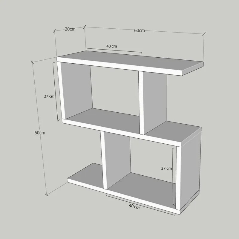 Конзола Kalune Design 854KLN2804, 60х60 см, 3 нива, Меламиново покритие, Кафяв