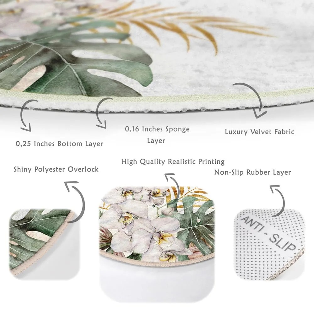 Кремав кръгъл килим подходящ за пране и за прахосмукачки роботи ø 120 cm Comfort – Mila Home