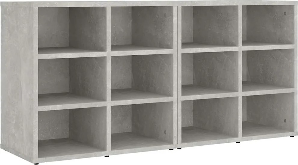 808693 vidaXL Шкафове за обувки, 2 бр, бетонно сиви, 52,5x30x50 см