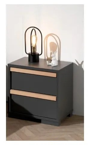 Тъмносиво детско нощно шкафче London – Vipack