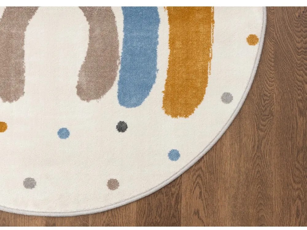 Детски килим в цвят жълта охра и слонова кост ø133 cm Joyful Gold – FD