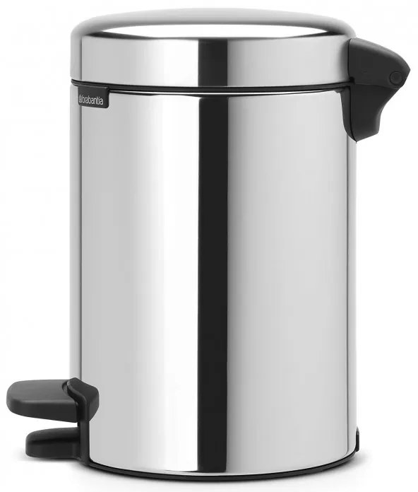 Кош за боклук с педал Brabantia NewIcon 648997, 3 л, Плавно затваряне, Противоплъзгаща основа, Инокс