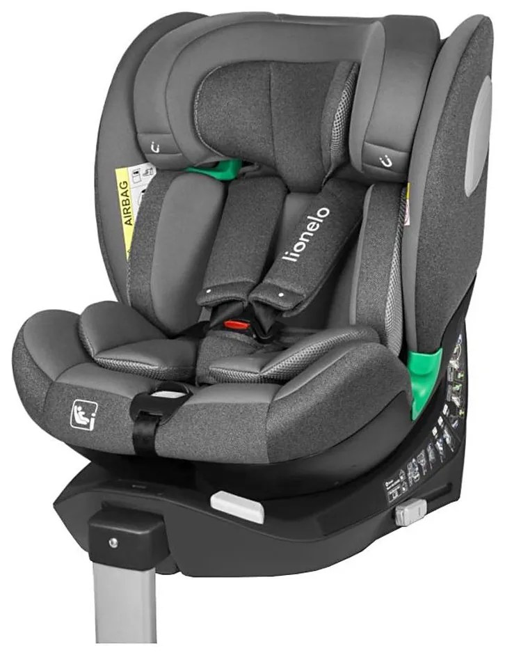 Lionelo - Детско столче за автомобил с въртяща се база BRAAM i-Size 40-150 cm каменосиво
