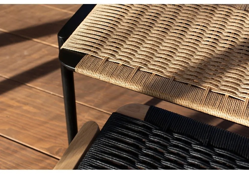 Пейка черен и естествен цвят Klupa – Gazzda