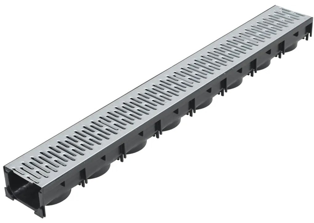 142879 vidaXL Дренажни канали, 6 бр, поцинкована стомана, 6 м